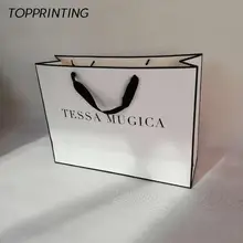 500 шт./лот,, плотные бумажные пакеты по индивидуальному заказу, ваш логотип, рекламная сумка для покупок, Подарочная/Тканевая/обувь/модные магазины