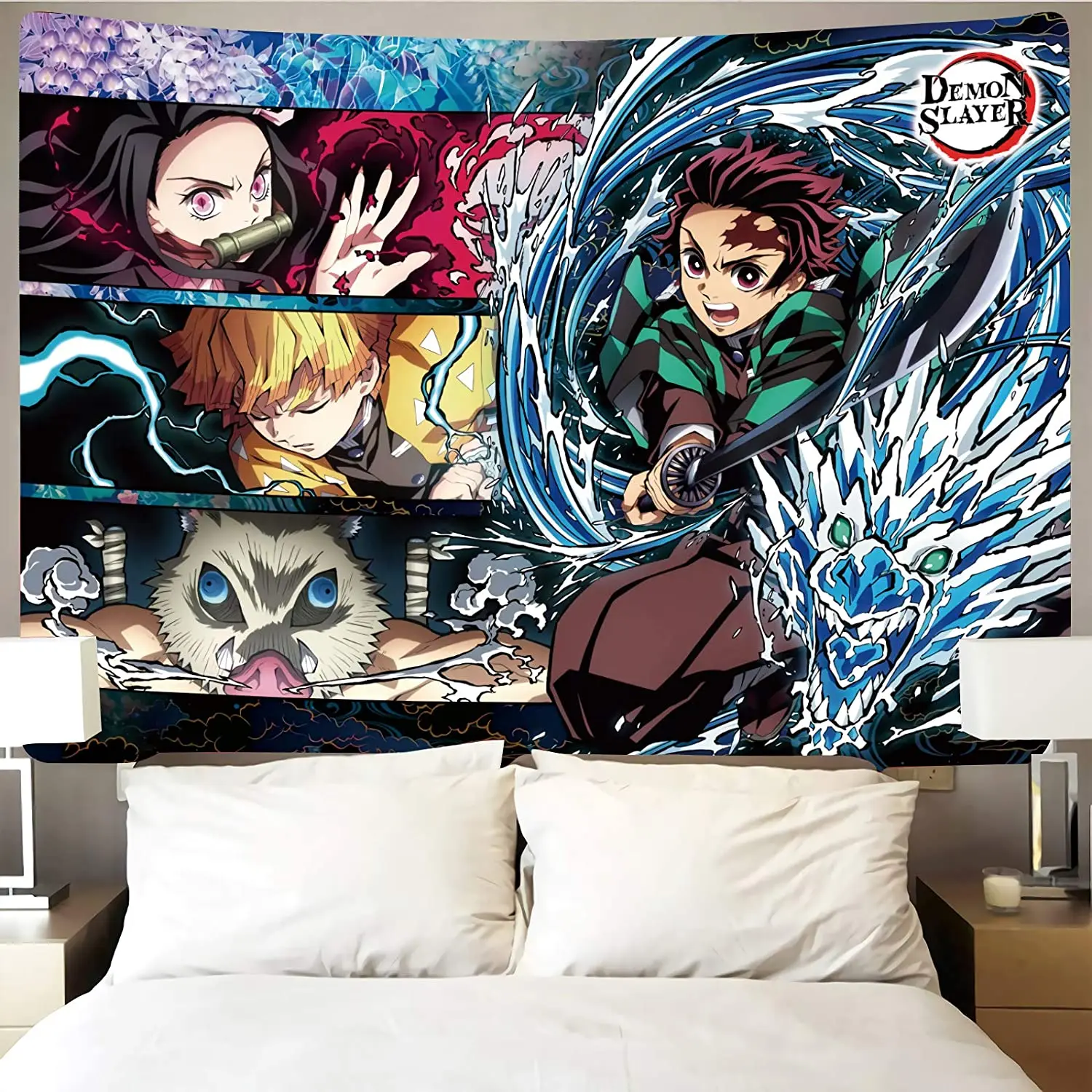 Demon Slayer Anime Illustration Paintings Wall Hanging Tapestry For Bedroom  Kawaii Manga Posters Room Decor Aesthetic Tapestrys - AliExpress