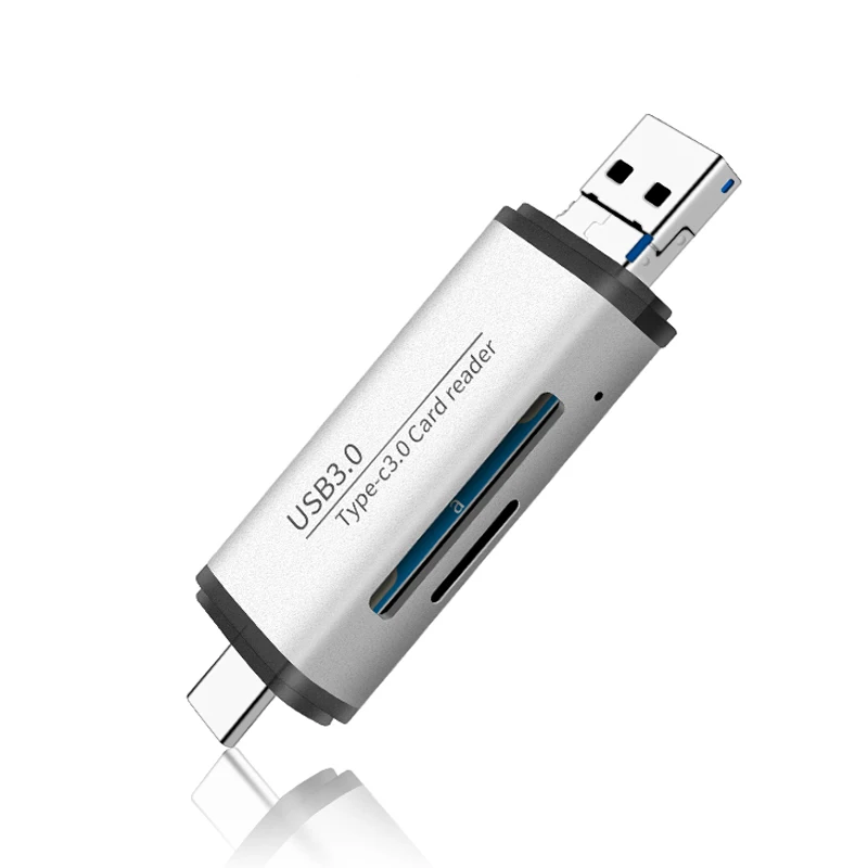 KUULAA Тип C OTG кард-ридер с USB женский интерфейс для ПК USB 3,0 чтение TF кард-ридер адаптер Компьютерные принадлежности - Цвет: Silver