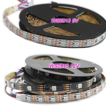 

1m 5m 5050 RGB Smart Pixels Led Strip Light DC5V 12V Dual Signal Individually Addressable WS2815/WS2813 WS2812 Updated lamp tape