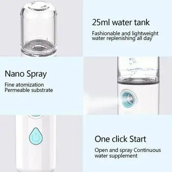 

Portable Nano Mist Sprayer Sprayer Mini Rechargeable Hydrating Humidifier Sprayer Spray Hand-Held L2K2