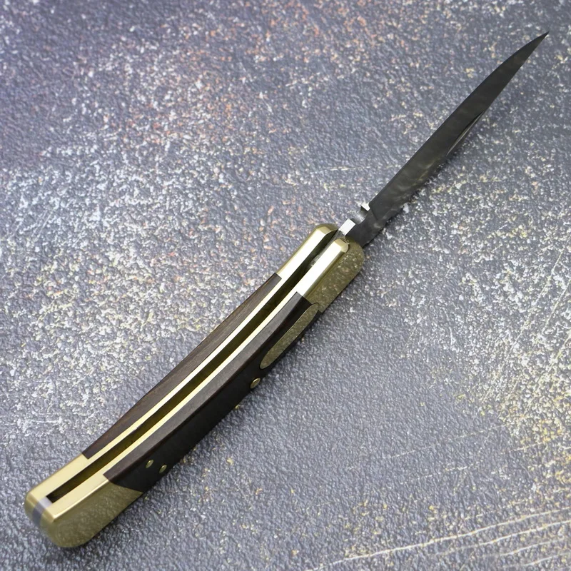 TIGEND B110# Складной нож 440C Лезвие латунь деревянная ручка Открытый Охота Кемпинг тактика выживания карманные Фруктовые Ножи EDC инструмент