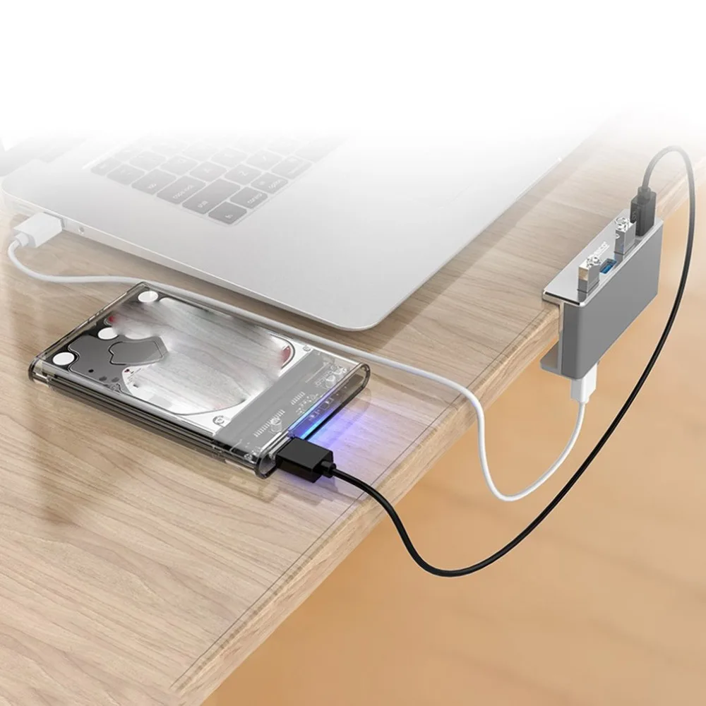 Алюминий 4 Порты Usb 3,0 клип-Тип концентратор для настольных зажим ассортимент оснастки на расширение мульти-Интерфейс концентратор