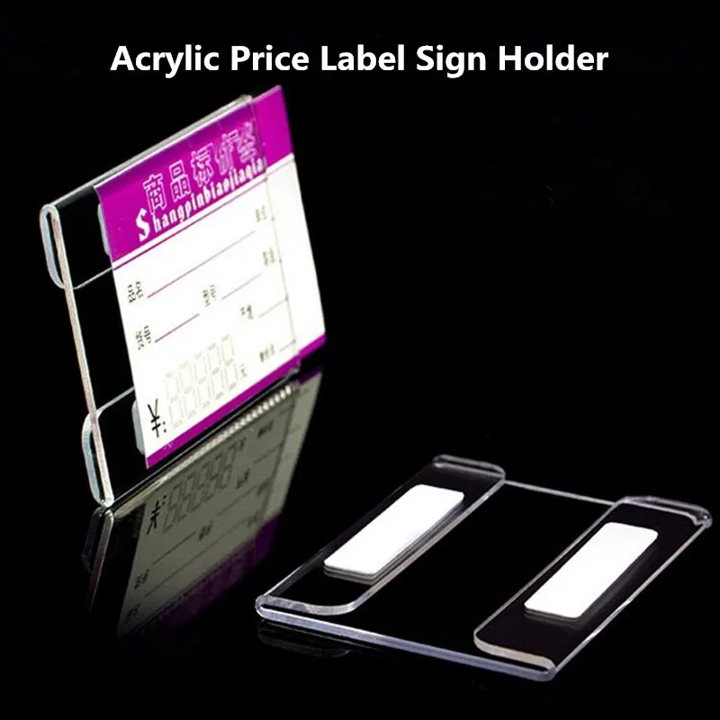 10pcs Acrylic Table Price Label Tags Wall Mount Price Listing Paper Frame Sign Holder Display Stand wall mount a6 sign sleeves window acrylic pouch tag holder plastic envelope guide bag plastic price card pockets