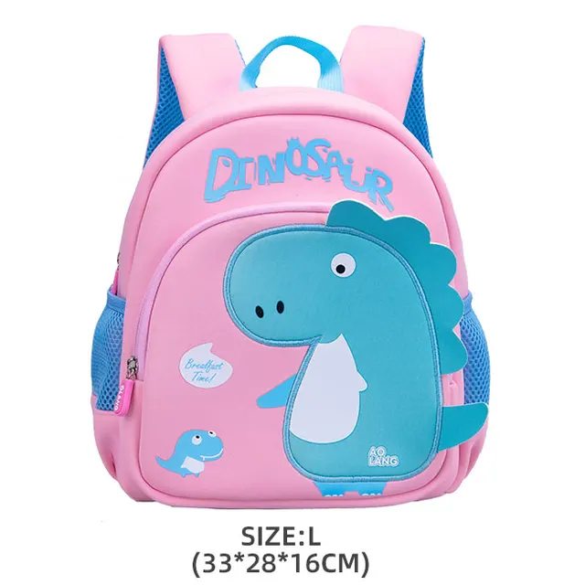 GREATOP New Children School Bags 3D Dinosaur Cartoon Kids Bag Cute Toddler School Boys Backpack Kindergarten Mochila Infantil C-Pink-L