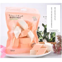 15 шт. губка для макияжа, основа для макияжа, губка для макияжа, пудра, гладкая косметическая губка для макияжа, инструменты для красоты, подарки