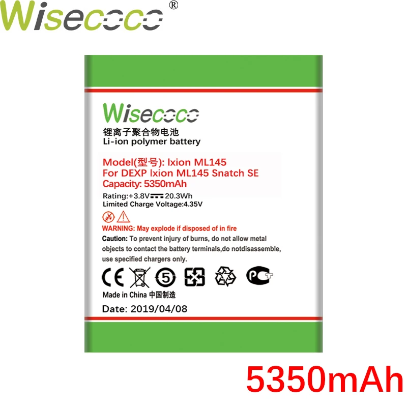 Новый оригинальный аккумулятор Wisecoco 4000 мАч для DEXP Ixion ML145 Snatch SE мобильный телефон