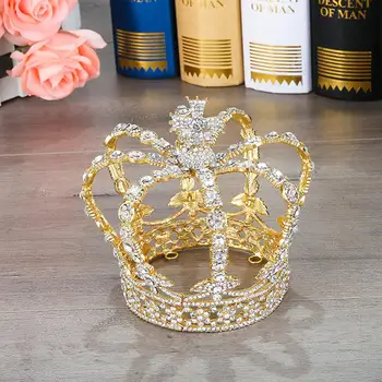 

Vintage style Pageant Wedding Bridal Crystal Queen Cross Headband Crown Tiara