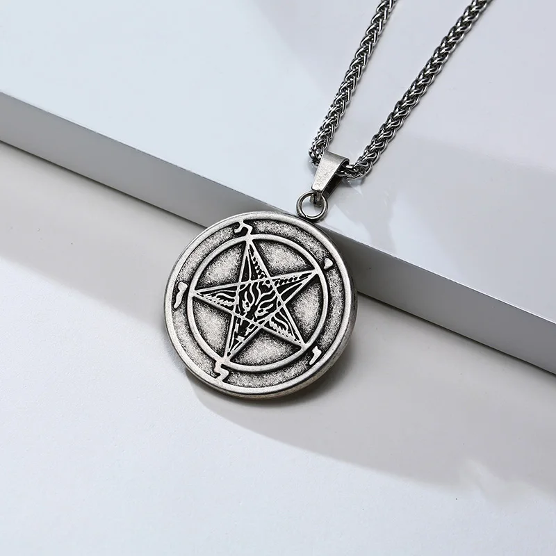 Nomine Dei Nostri Satanas Luciferi Excelsi Amulet Occult Luciferian Satanic ожерелье сатана с 24 дюймовым