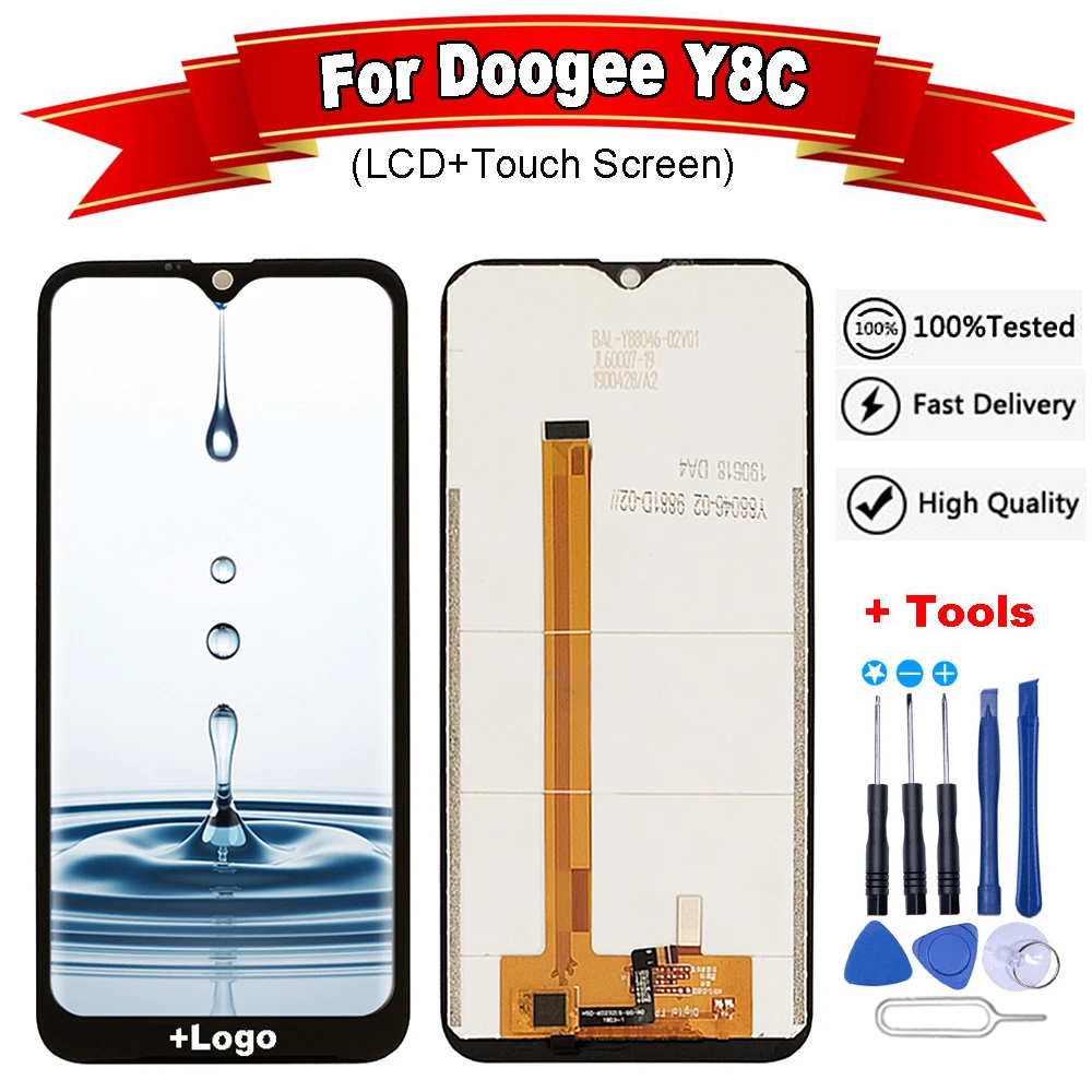 ЖК дисплей 6 1 дюйма Для Doogee Y8C + фотодетали сменные Аксессуары doogee y8c LCD Бесплатные