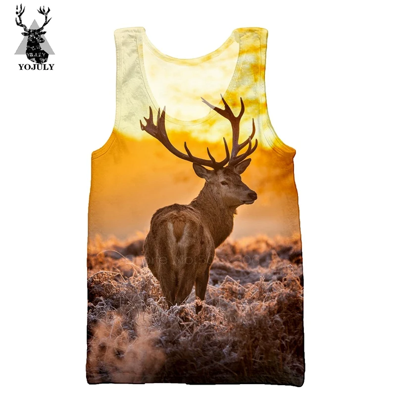 1 Рождественский жилет с изображением лося, модная мужская майка с 3d принтом в виде животного, оленя, Мужская Уличная одежда в стиле хип-хоп, спортивная одежда V04 - Цвет: 1