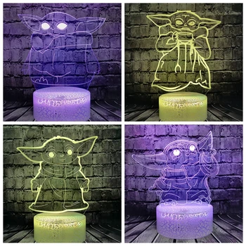 

Star Wars Action Yoda Light 3D Optical Model LED Night Light For Boy Room Lighting Holiday Yoda Toy For Teens Toy Drop Ship