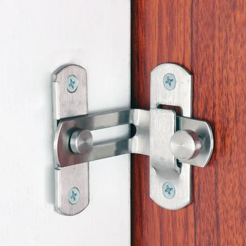 

90 Degree Stainless Steel Window Cabinet Buckles Safety Latch Catch Clasp Hardware Household Door Lock Supplies