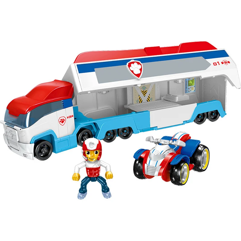 Paw Patrol автомобиль Райдер раздвижная команда большой грузовик музыка Спасательная команда игрушка Patrulla Canina Щенячий патруль игрушки для детей Рождество