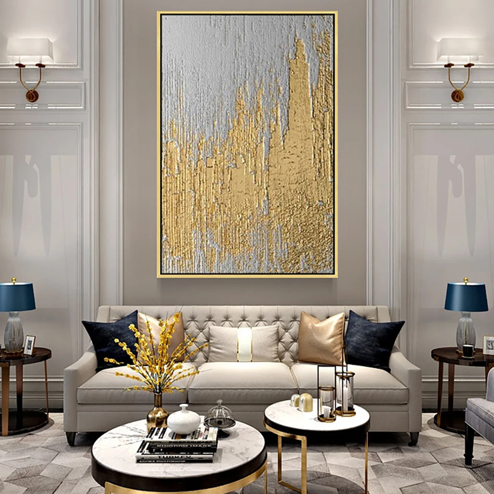 

Large Size Salon Interior Decorative Painting Huge Long Style Hand Painted Canvas Oil Painting Hotel Office Building Wall Mural