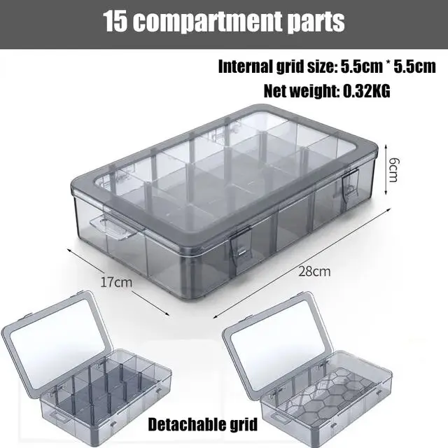 Multi-compartment box Transparent screw storage box Electronic component compartment box Small accessory tool compartment box tool chest trolley Tool Storage Items