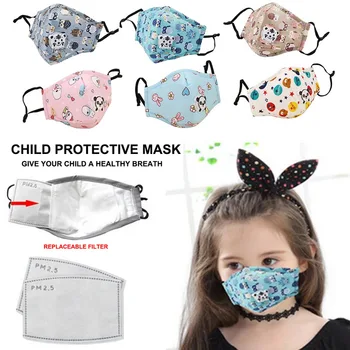 

RePinklax Baby Boy Cute Printed Masks Summer Cartoon Masks Fashion Children Girls Cotton Comfortable With Valve Kids Masks