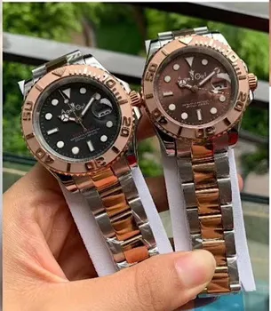 

Classic New Men Automatic Mechanical Silver Rose Gold Black Coffee Stainless Steel Yacht Watch Ceramic Master Sapphire AAA+