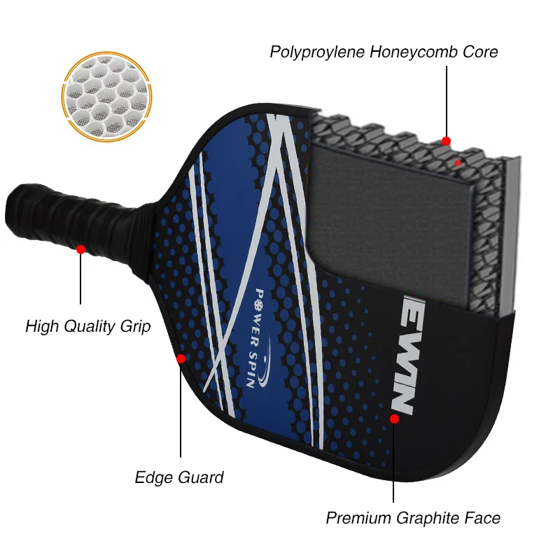 Pickleball Racket Set Carbon Fiber Composition PE Honeycomb Core (2 Pickleball Paddles+4 Balls+4 Sweat absorbent+1 Cover bag）