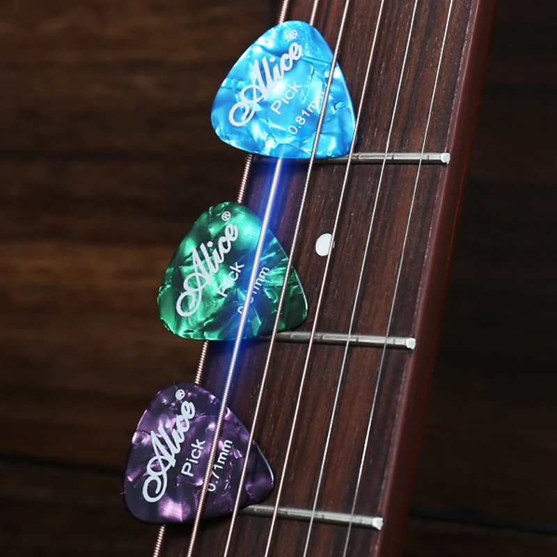 Guitar Plectrum 50pcs Acoustic Electric Celluloid Smooth Guitar Pick 0.46/0.71/0.81/0.96/1.2/1.5mm Accessories