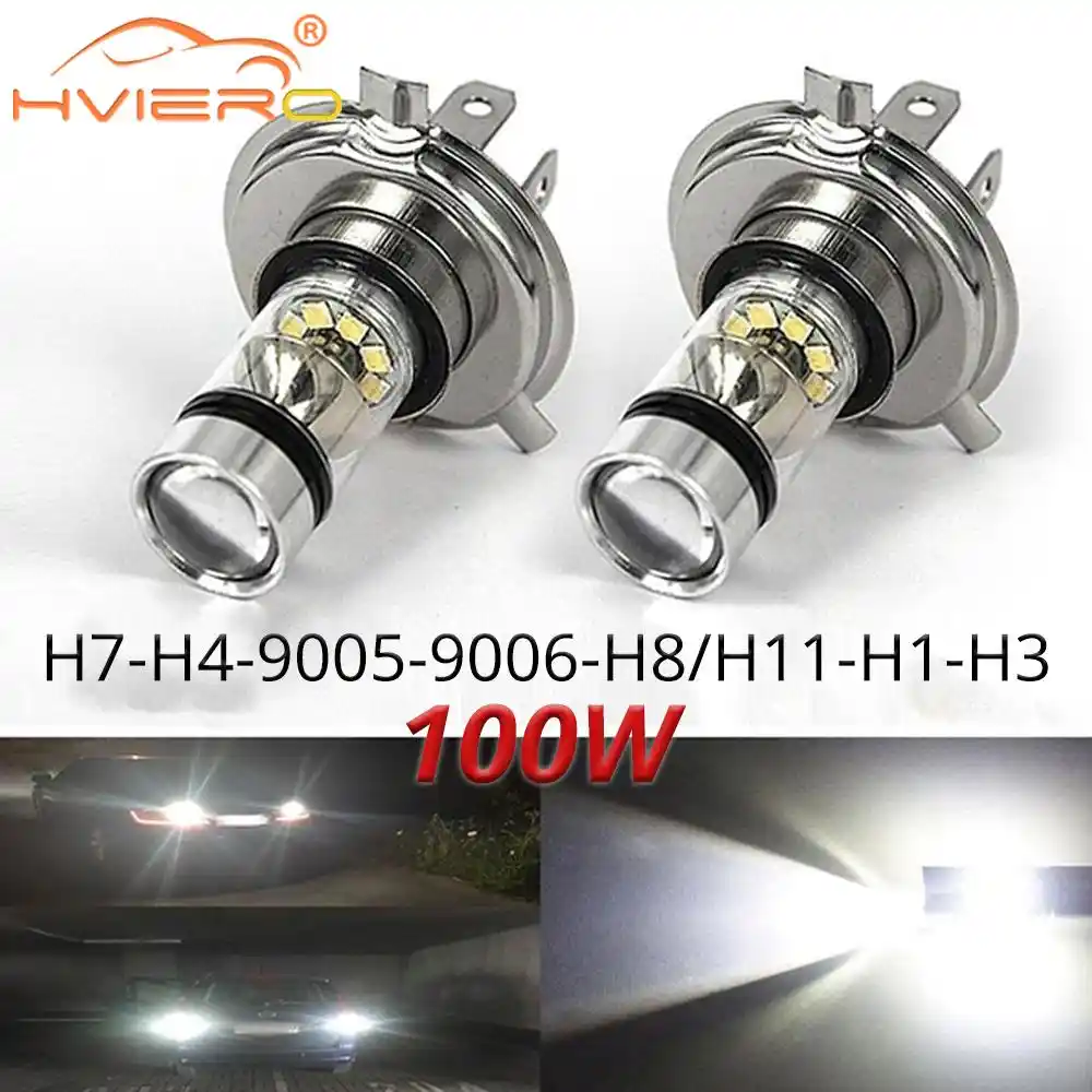 1Pcs Nebel Licht 100W Led Auto H4 H7 8000K Scheinwerfer ...