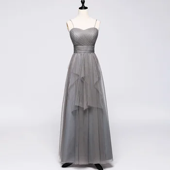 

Simple gray bridesmaid dress elegant blue generous birthday party dress vestido de festa longo wedding party dress long dress