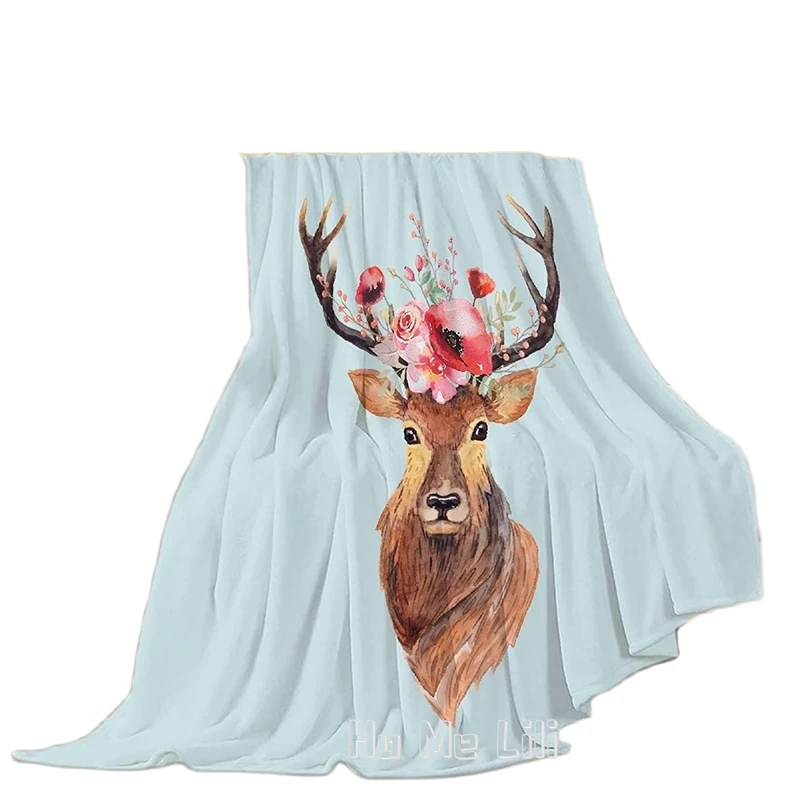 

Samantabhadra богемный Олень Цветочный легкий плюшевый супер мягкий уютный фланелевый одеяло для всех сезонов применимо