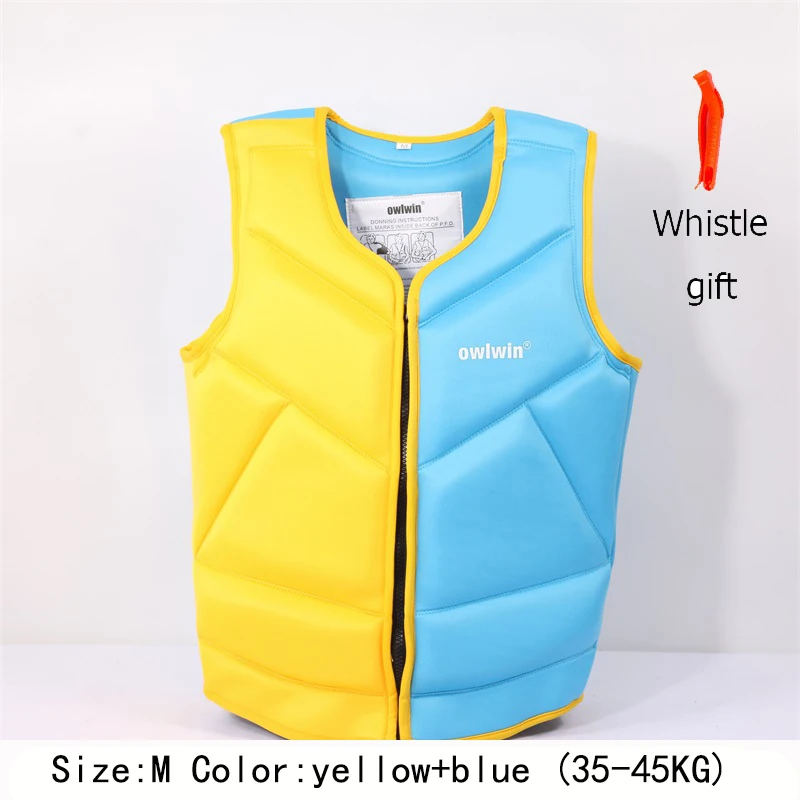 blue yellow (M ) Owlwin спасательный жилет, жилет для рыбалки, куртка для воды, спортивный жилет для взрослых и детей, одежда для плавания, катания на коньках, лыжные Спасательные Лодки, Дрифтинг - Цвет: blue yellow (M )
