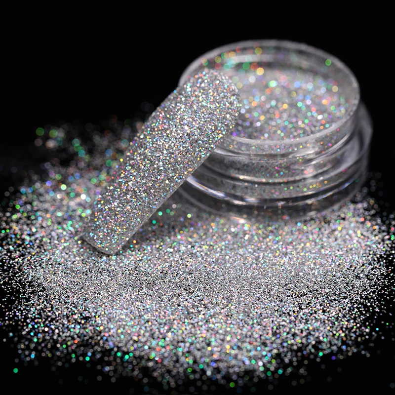 Iridescent Nail Glitter Green Blue Silver Black UV Gel Polish Powder Sparkly Shinning Decoration Chrome Dust Pigment nail powder nail glitter nail decoration nail decorations nail flakes nail powder set