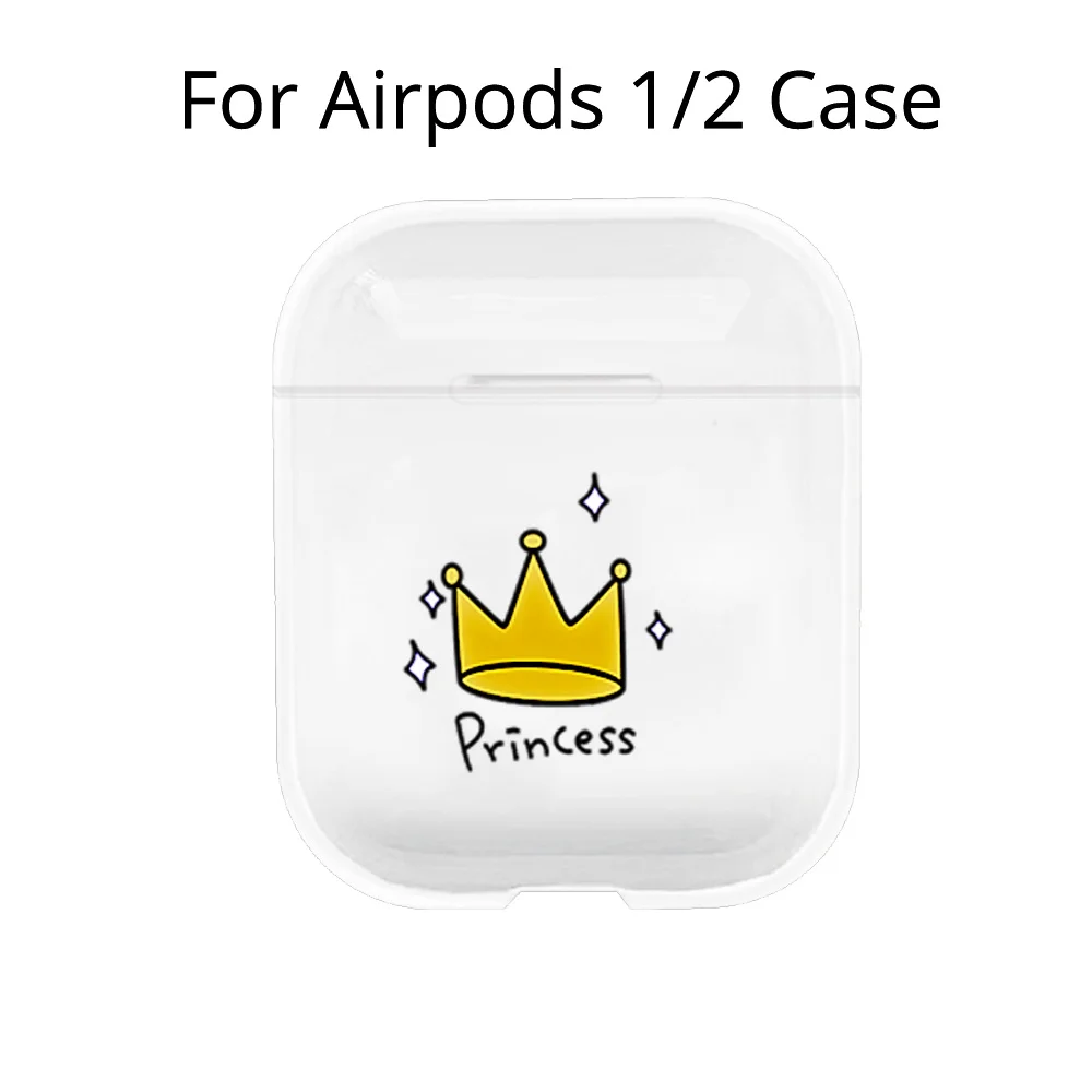 Чехол для Airpods 1/2, милый чехол для наушников AirPods, 1 чехол, Мультяшные Беспроводные аксессуары для Air pods 2, прозрачный жесткий чехол для ПК