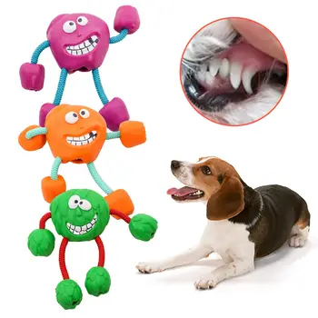 

Teeth Cleaning Indestructible Funny Shape Interactive Dog Chew Toy Natural Rubber Squeaky Sound Home IQ Training Flexible