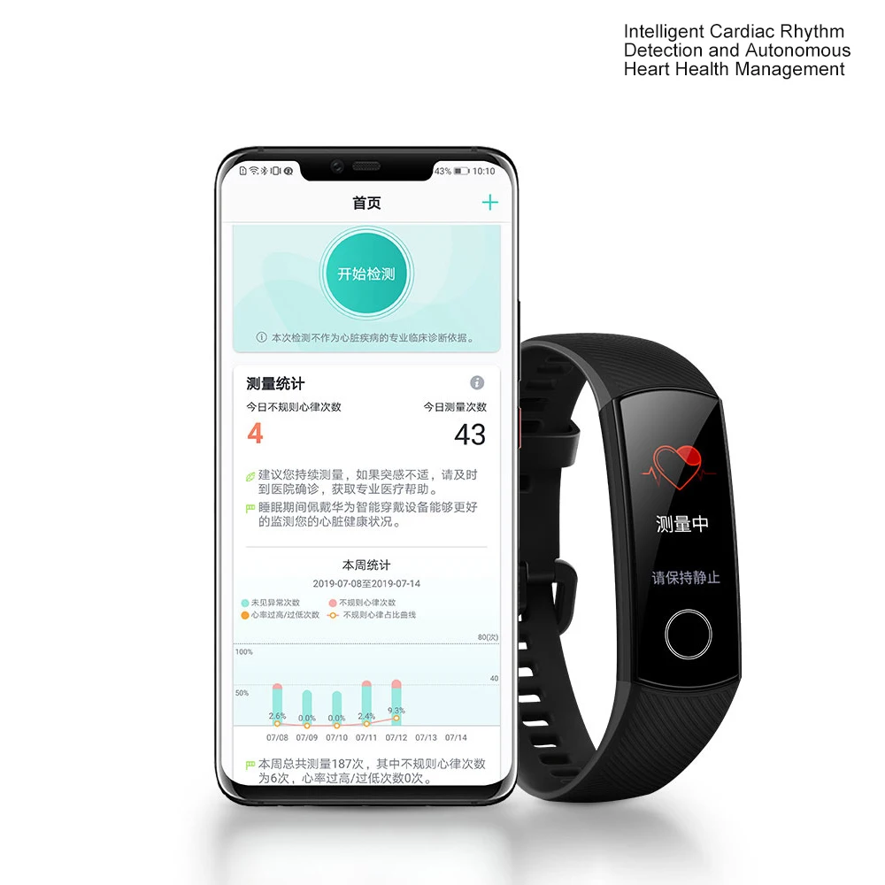 huawei Honor Band 5 NFC Пульсоксиметр крови в режиме реального времени умные браслеты цветной сенсорный экран фитнес водонепроницаемый