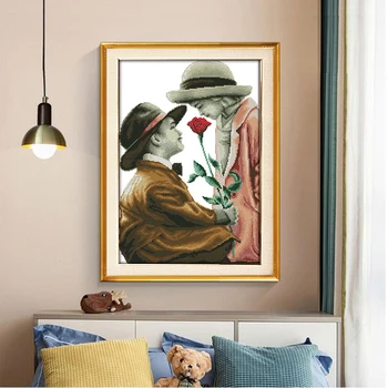 

The lovers are innocent Cross Stitch Handmade Embroidery Needlework Paintings 11CT 14CT DIY Cross-Stitch Pattern for Home Decor