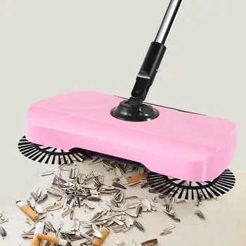

Sweeping Machine Hand Push Sweeper Broom with 6pcs Floor Cleaning Mop Pads Magic Broom Dustpan Handle Household Cleaning Package