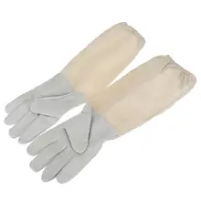 Пара пчеловодческих перчаток защитные пчеловодческие перчатки козья пчелиная Кожа Вентилируемые с длинными рукавами оборудование для пчеловодства инструменты