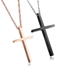 Титановая сталь карусель кристианы Металл Ретро модное украшение в форме Креста религиозный кулон ожерелье для влюбленных