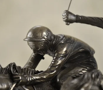 

Classic Horse Racing Sculpture Handmade Resin and Copper Jockey Statue Sports Memento Decoration Present Art and Craft Ornament