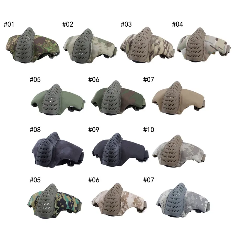 Half Face Mask Lightweight Breathable Double Adjustable Strap Mouth Teeth Protector Outdoor Hunting Shooting Sportswear Accessor