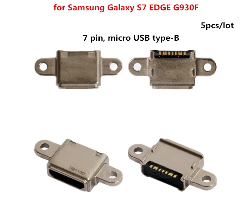 USB разъем для зарядки samsung Galaxy S7 EDGE G930F, G935F запасные части для сотового телефона(7 pin, micro USB type-B) зарядный порт