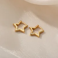 Luxury Star Pendientes Earrings For Women Girl Stainless Steel Minimalist Hoop Piercing 2025 New In y2k Jewelry aretes de mujer - Image 3