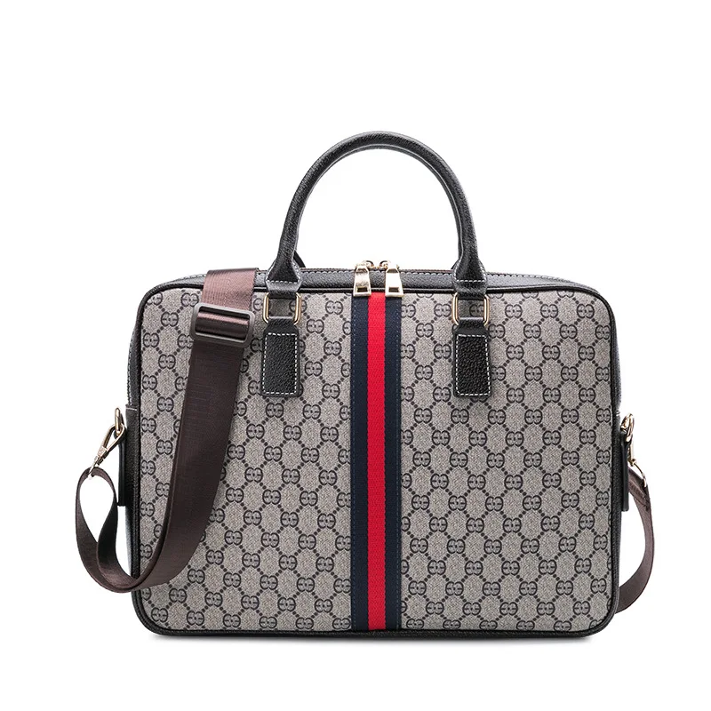 

2019 New Print Bag Men's Handbag Business Computer Briefcase Fashion Europe and America Handbag Men's Shoulder Messenger Bag
