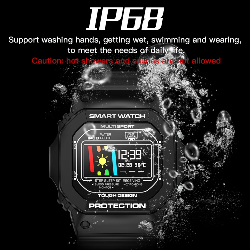 X12 Sport Smart Watch Men Women IP68 Waterproof Health Monitor Tracker Relogio Smartwatch For Ios Android Reloj Inteligente