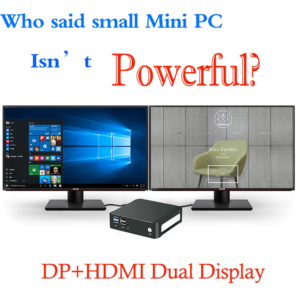  cheap Mini PC Intel i7-8565U I5-8265U I3-8145U 2*DDR4 M.2 NVMe Pocket Nuc Portable Computer Windows