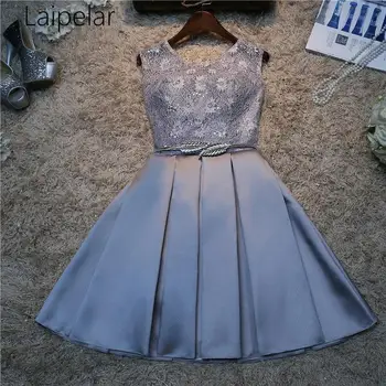 

Silver Pink Short Sexy Bridesmaids Dresses for Wedding Party Ceremony with Metal Leaf Sash Lace Up Custom Vestiti Damigella