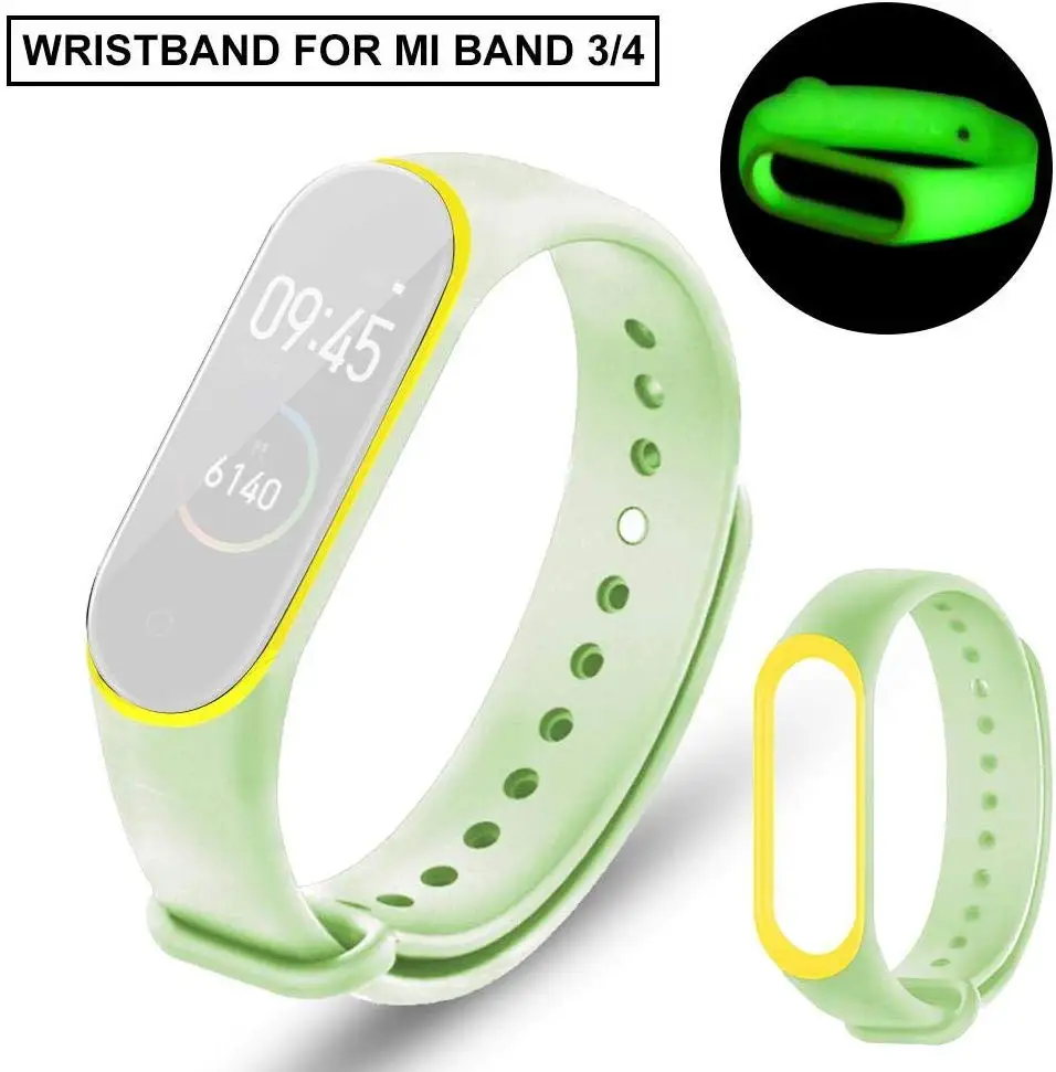 Светящийся браслет для xiaomi mi Band 3 4 ремешок для спортивных часов Силиконовый Браслет Для xiaomi mi band 3 4 браслет mi band 4 3 ремешок