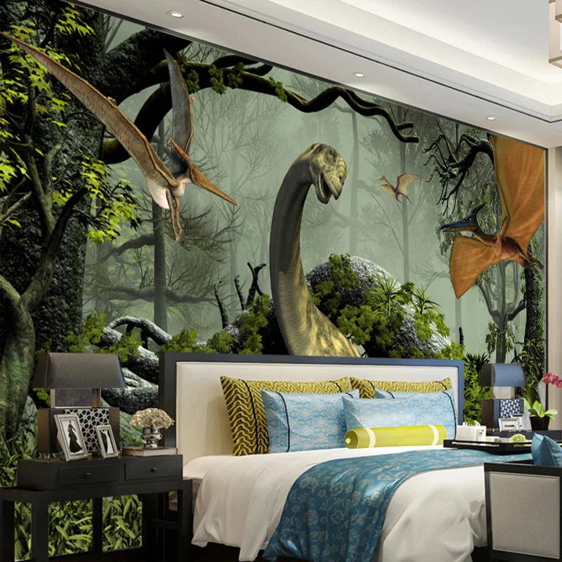 Custom-Photo-Wallpaper-3D-Stereo-Dinosaur-Theme-Large-Murals-Primitive-Forest-Living-Room-Bedroom-Backdrop-Decor (1)