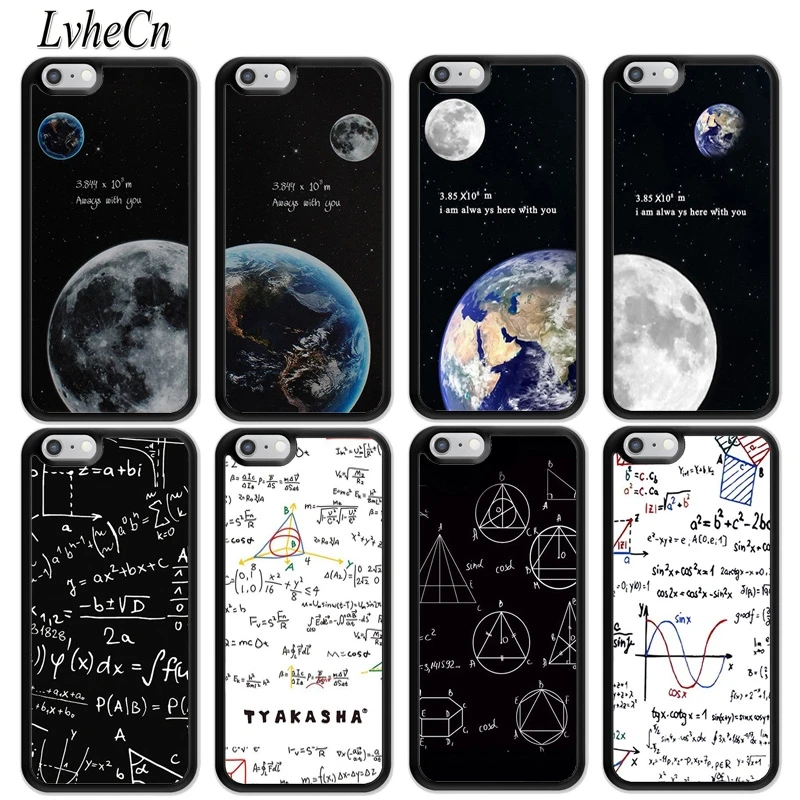 

LvheCn Math Love To the Moon and back Couples Best Friends luna Phone Cases For iPhone 5 5S 6 6s 7 8 plus 10 X XR XS max Galaxy