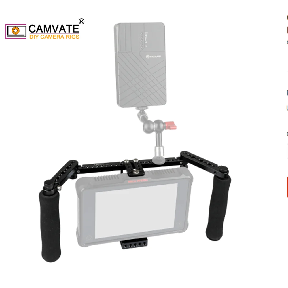 CAMVATE директора мониторы клетка Риг с регулируемым пены ручки &amp 1/4 &quot 20 3/8&quot 16 резьбовое отверстие