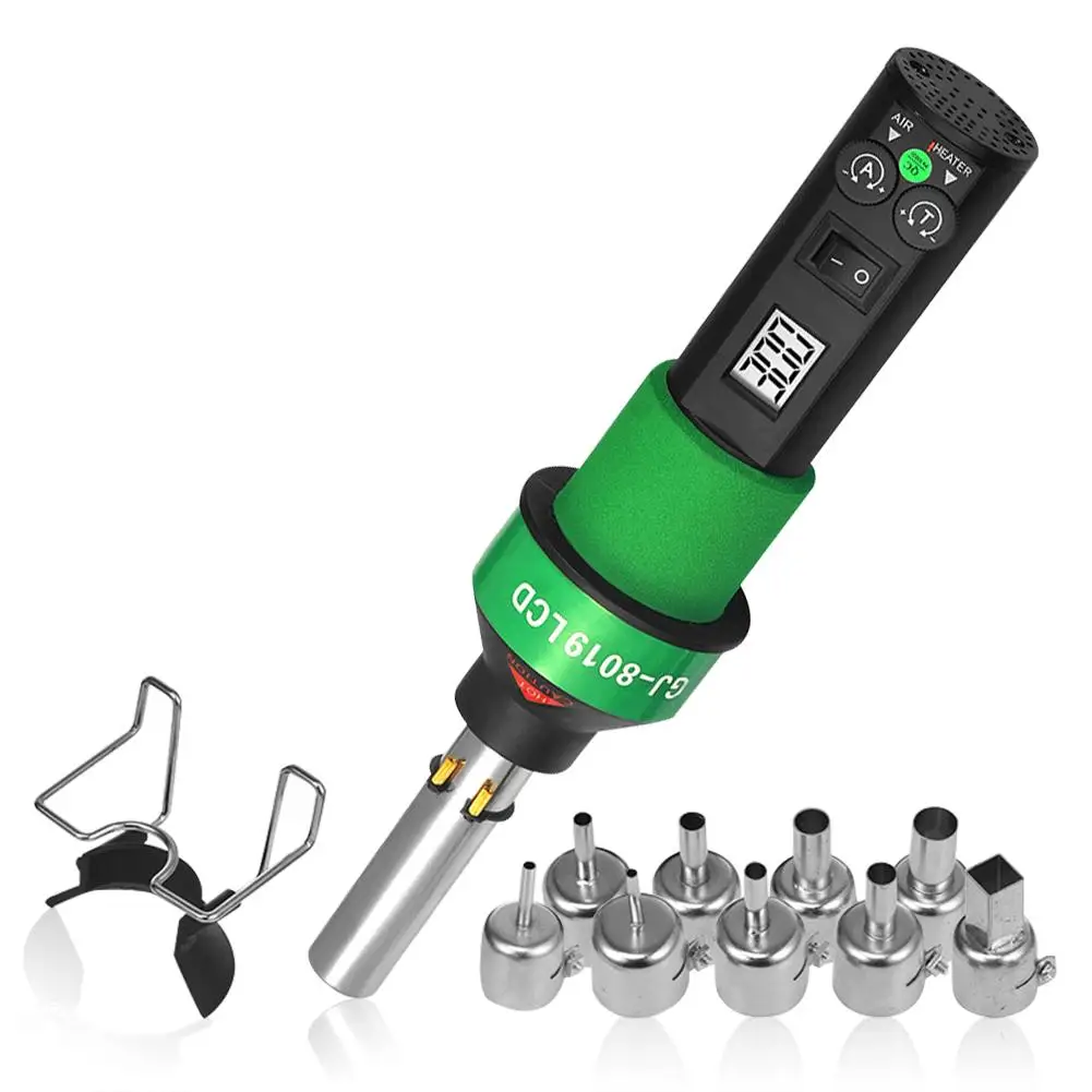 

AC220V 50Hz Electric Heat Gun Heat Gun 280-480 Work Temperature Adjustable Nozzle Car Film Bake Dry Remove Paint Thaw Food