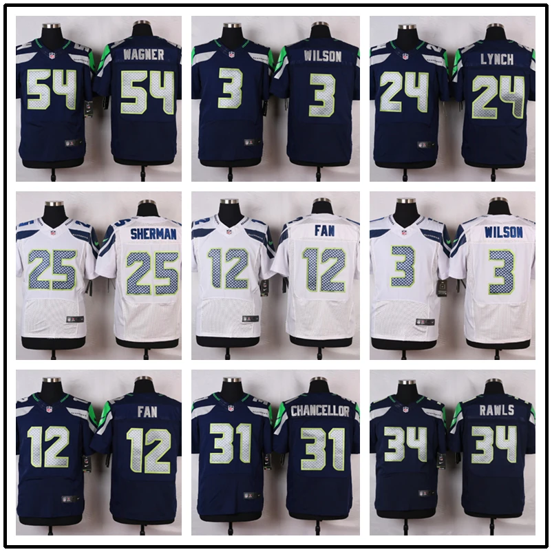 

SALE Seattle Top quality For Mens Russell Wilson Fan Marshawn Lynch Richard Sherman Kam Chancellor Jimmy Graham BR-3 Jersey